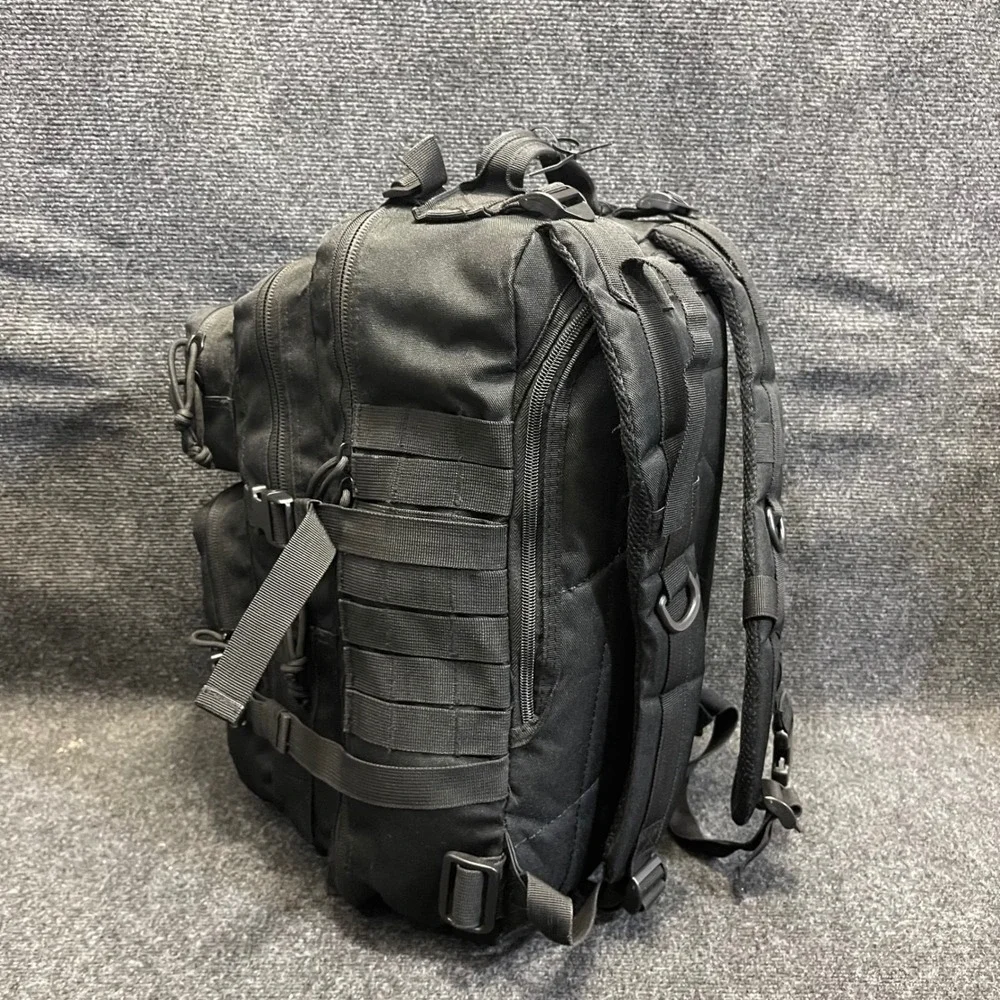 Tactical Series Mens OS Black Backpack MOLLE Military Style 4-Pocket Rugged